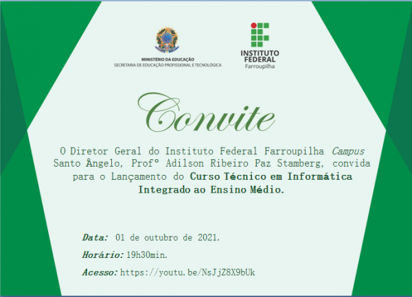 Convite Lançamento Técnico em Informática
