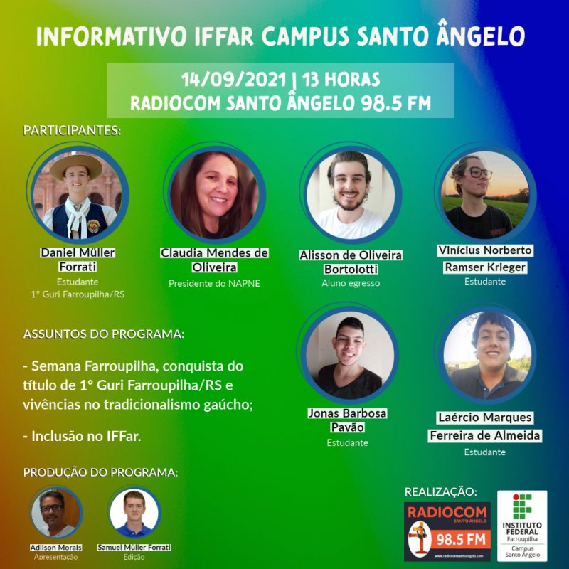 IFFar no Rádio Informativo IFFar Campus Santo Ângelo IFFar