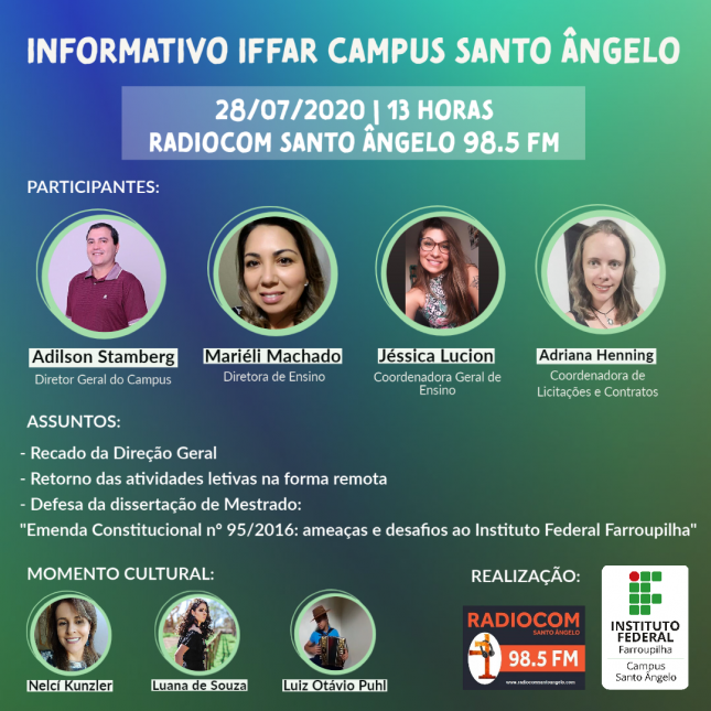 IFFar no Rádio Informativo IFFar Campus Santo Ângelo IFFar