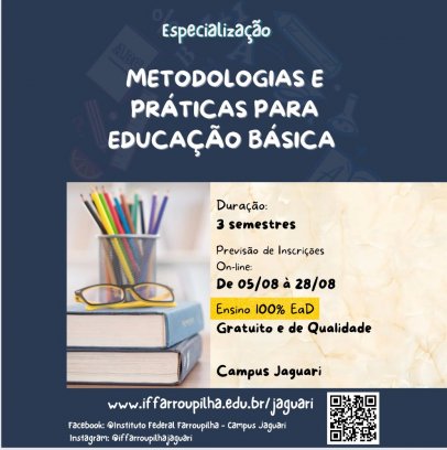 Especialização Metod. e práticas na Educação