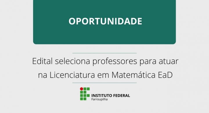 Notícia Edital professor formador EAD