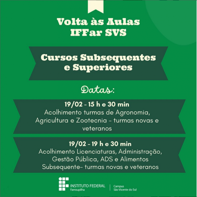 Volta as aulas 2024 graduação