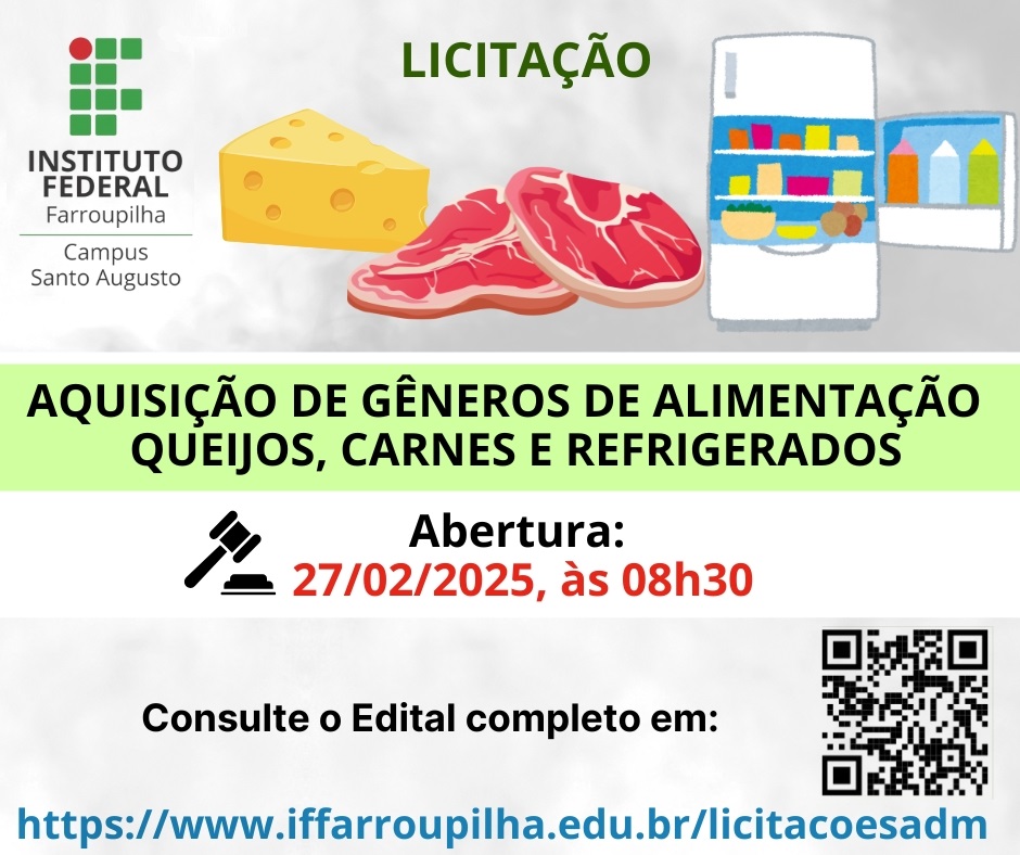 AQUISIÇÃO DE GÊNEROS DE ALIMENTAÇÃO QUEIJOS CARNES E REFRIGERADOS correta