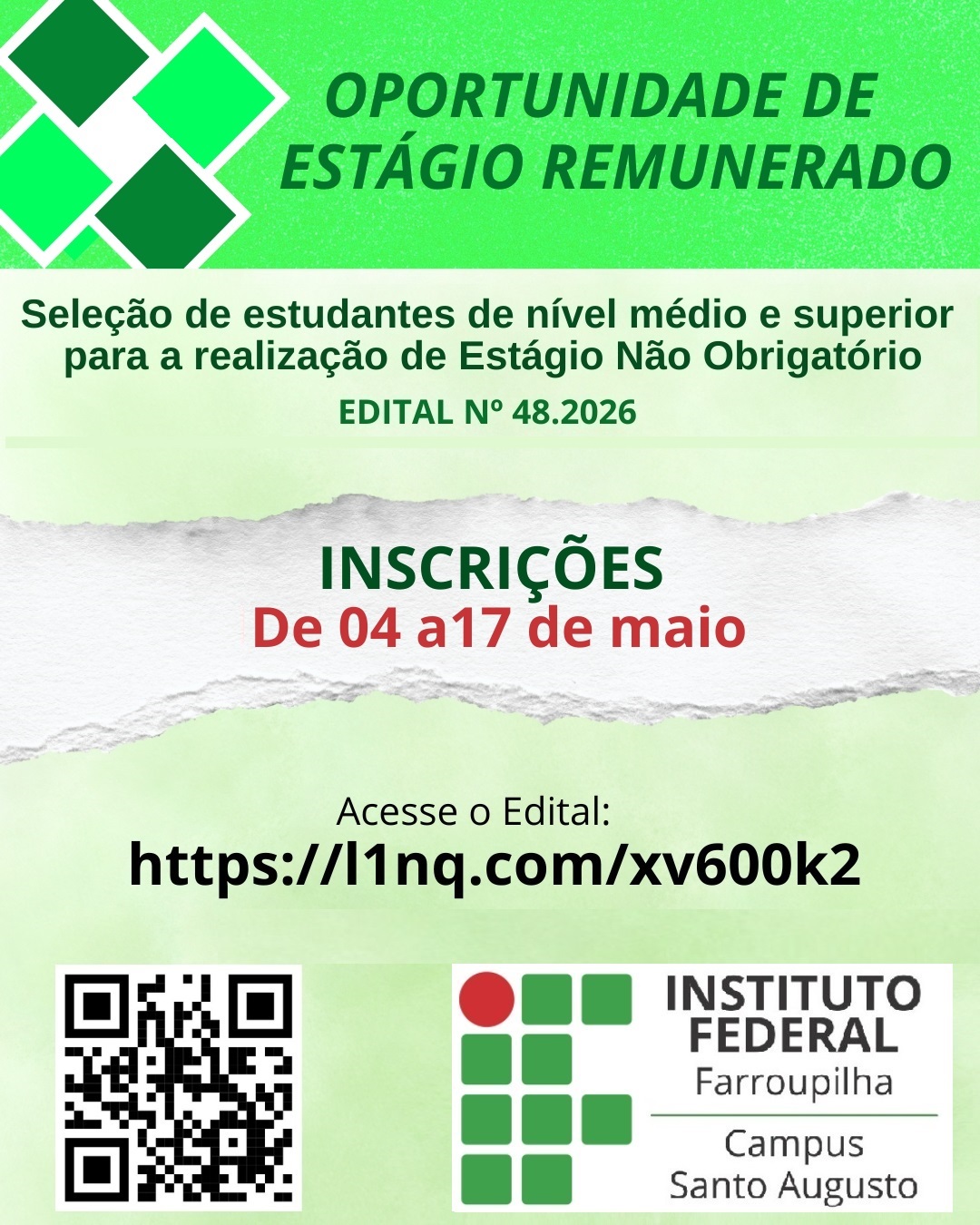 Arte OPORTUNIDADE DE ESTÁGIO