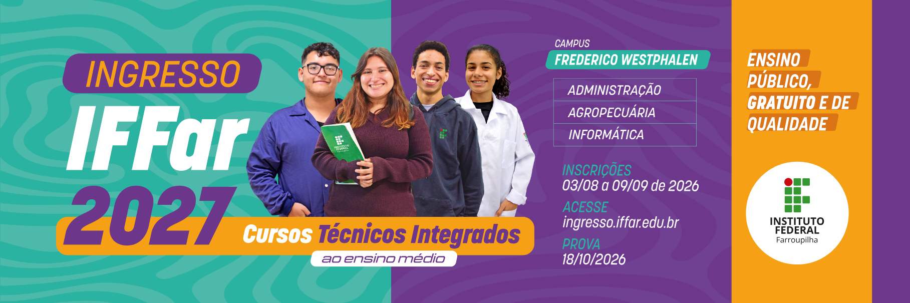 Inscrições abertas 2027