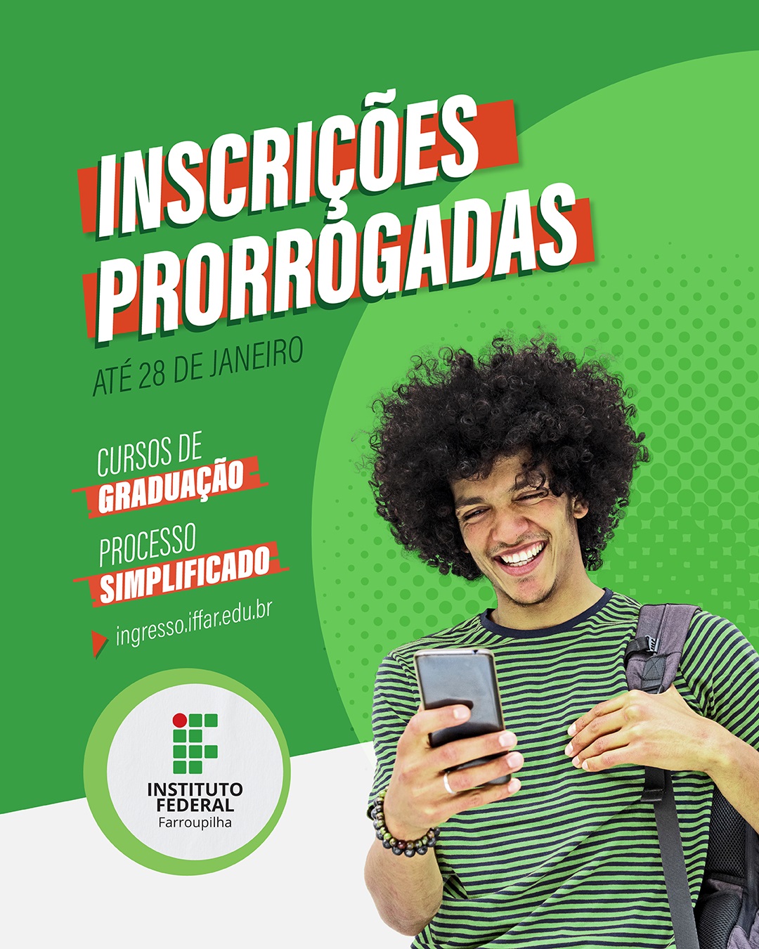 INSCRIÇÕES PRORROGADAS GRADUAÇÃO SIMPLIFICADO_01 redes sociais Cronograma Ingresso IFFar 2024- JC2024.jpg