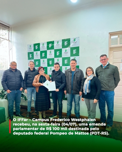 IFFar-FW recebe emenda parlamentar de R$ 100 mil para fortalecimento da educação pública