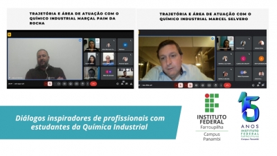 Diálogos inspiradores de profissionais com estudantes do Bacharelado em Química Industrial 