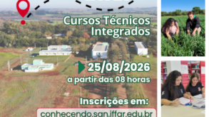 Campus Santo Ângelo realizará o "Conhecendo o IFFar 2026" 12.08.26 - Arte para o Conhecendo o IFFar 2026 - menor.png